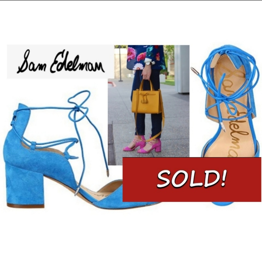 Beautiful Blue Suede Sam Edelman Sandals - Picture 1 of 4
